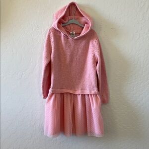 Pink Hooded Kids sweater Dress